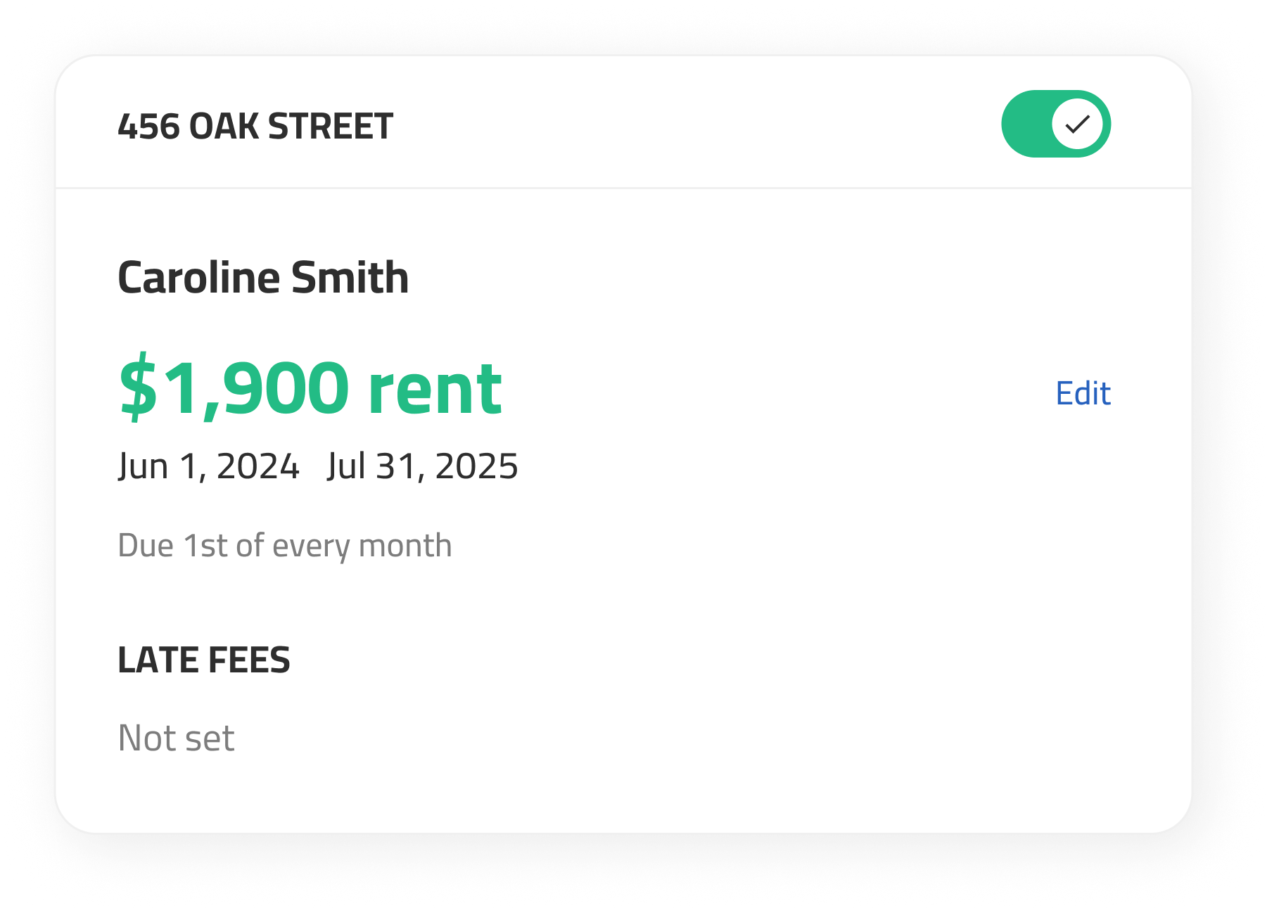 Setting up recurring payments with late fees